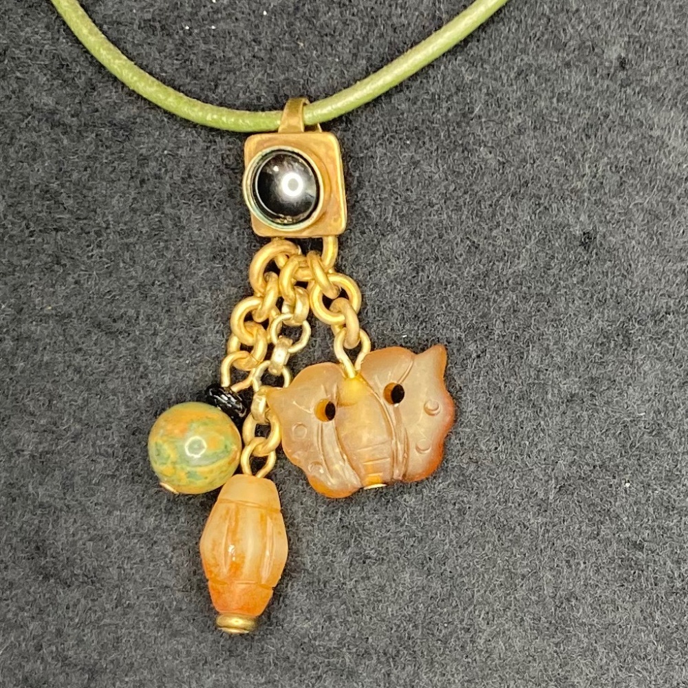 Vintage Majorie Baer SF Mixed Metal Cord Necklace 16 inch